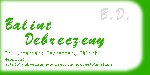 balint debreczeny business card