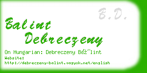 balint debreczeny business card